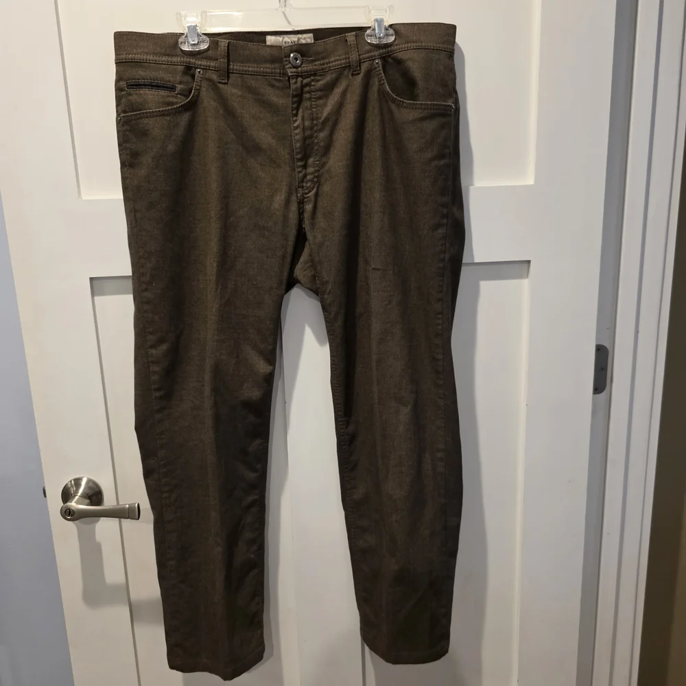 Brax Men's Feel Good Pants 38 Cooper Fancy Regular Fit Brown Gray Lot of 2